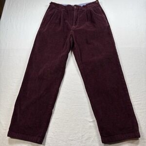 Tommy Hilfiger Men's Corduroy Pants Size 32x30, Burgundy, Modern Fit